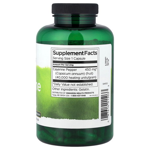 Swanson Vitamins, Кайенский перец, 450 мг, 300 капсул