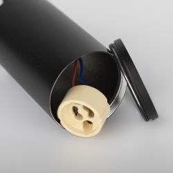 Трековый светильник однофазный ЭРА TR45-GU10 S BK подвесной под лампу GU10 черный | Однофазные светильники под лампу