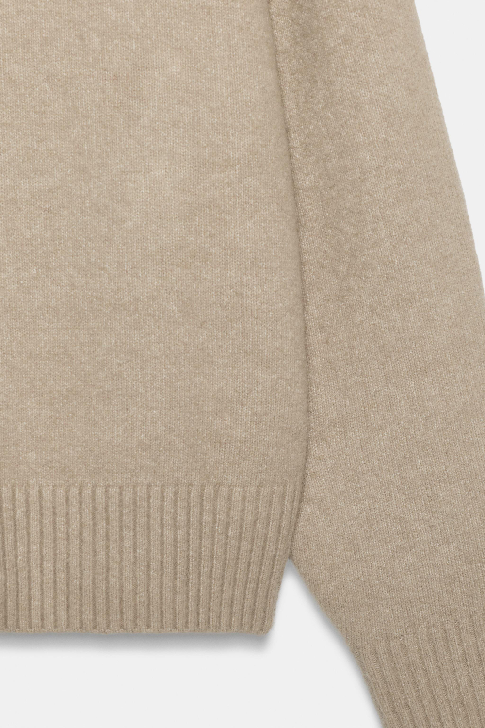 ZARA МЯГКИЙ ТРИКОТАЖНЫЙ СВИТЕР, СЕРО-КОРИЧНЕВЫЙ