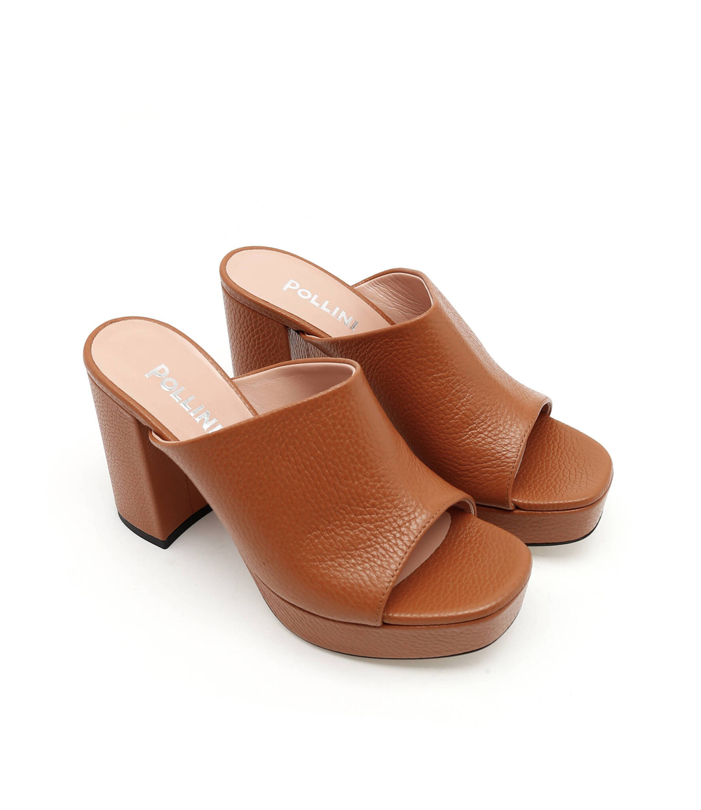 Кожаные шлепанцы Pollini - коричневый(SA28059C1GTD0)