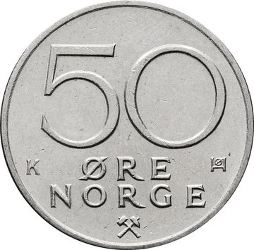 50 эре 1974-1996 Норвегия