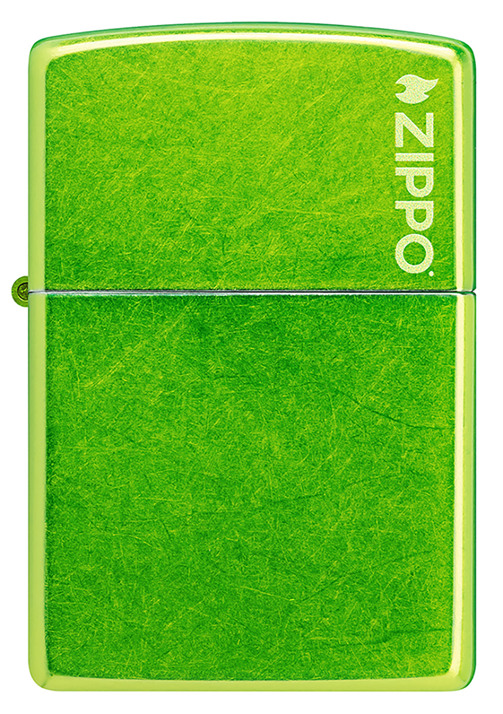 Зажигалка ZIPPO Logo с покрытием Lurid, латунь/сталь, зеленая, глянцевая, 38x13x57 мм, шт