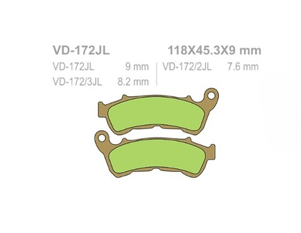 Колодки тормозные Vesrah VD-172JL (FDB2196)