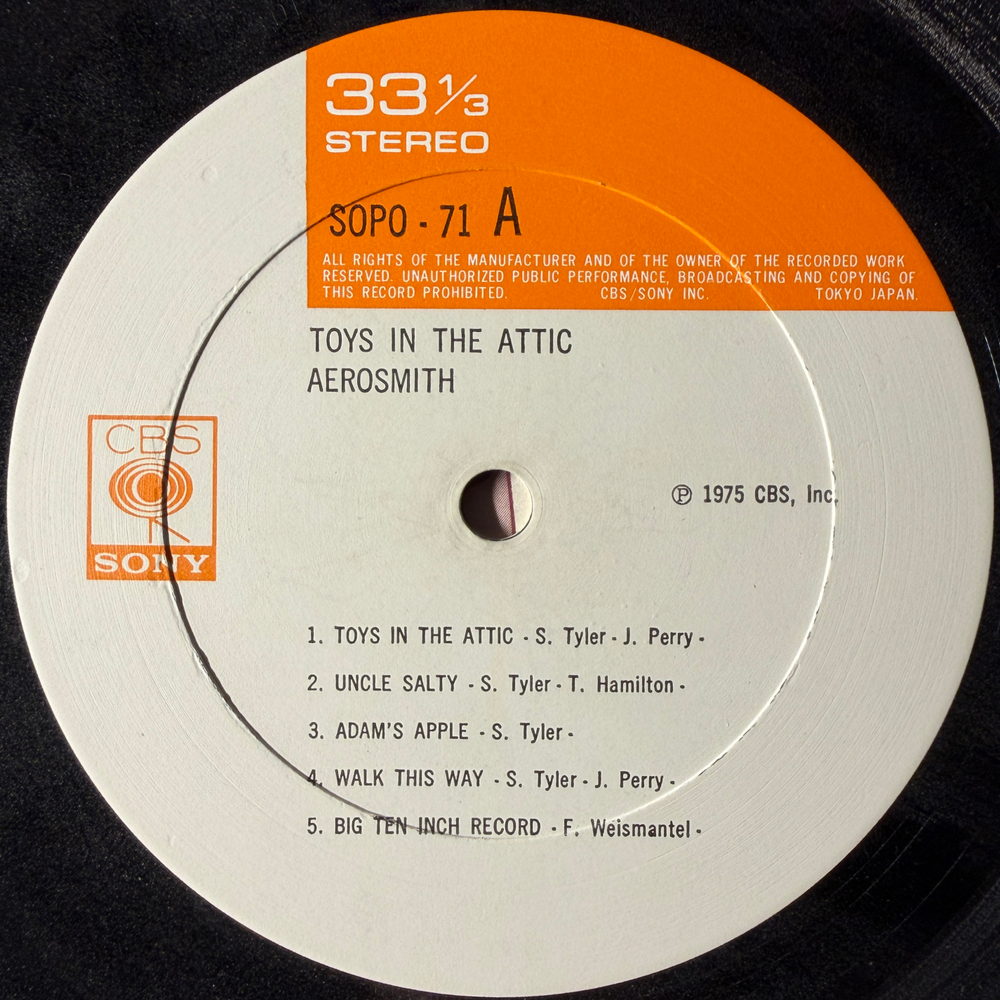 Aerosmith ‎– Toys In The Attic (Япония 1975г.)
