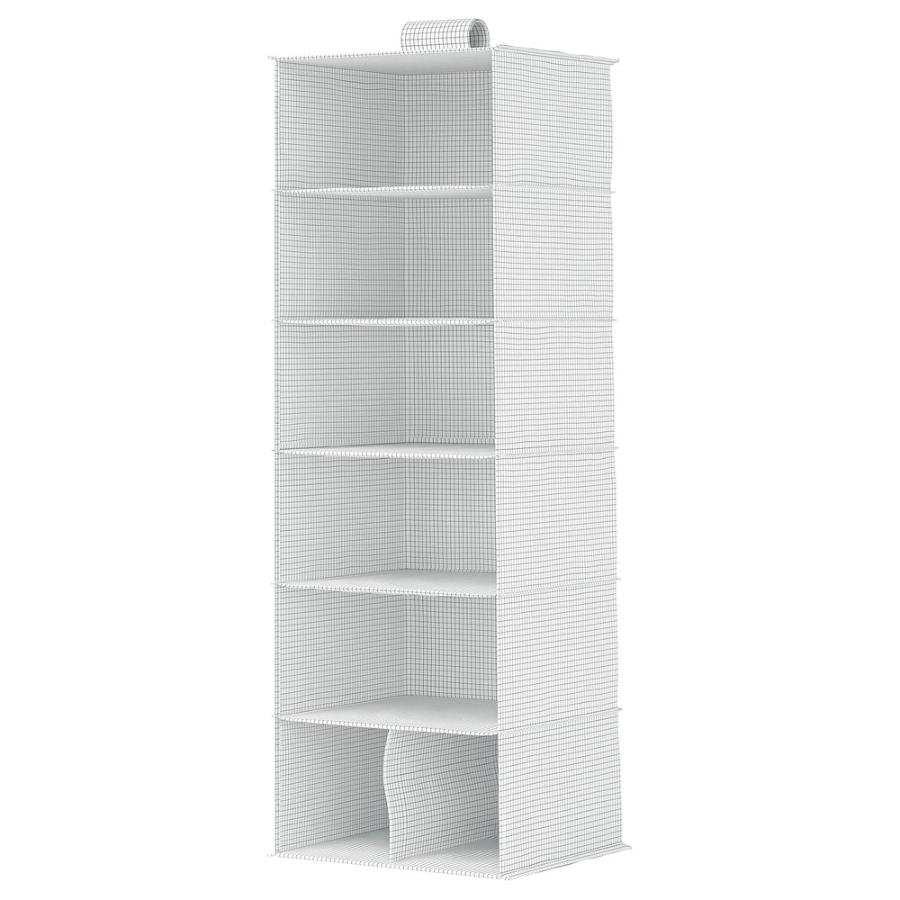 IKEA STUK  (ИКЕА СТУК)  -  Подвесные полки, 7 отделений - белый/чёрный 30x30x90 см