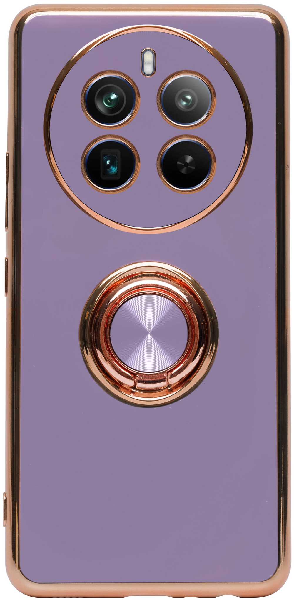 Стильный глянцевый чехол для REALME 12 PRO / 12 PRO PLUS с кольцом-подставкой и бархатной подкладкой