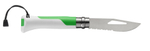 Складной туристический нож Opinel №8 Fluo Green, нержавеющая сталь, зеленый