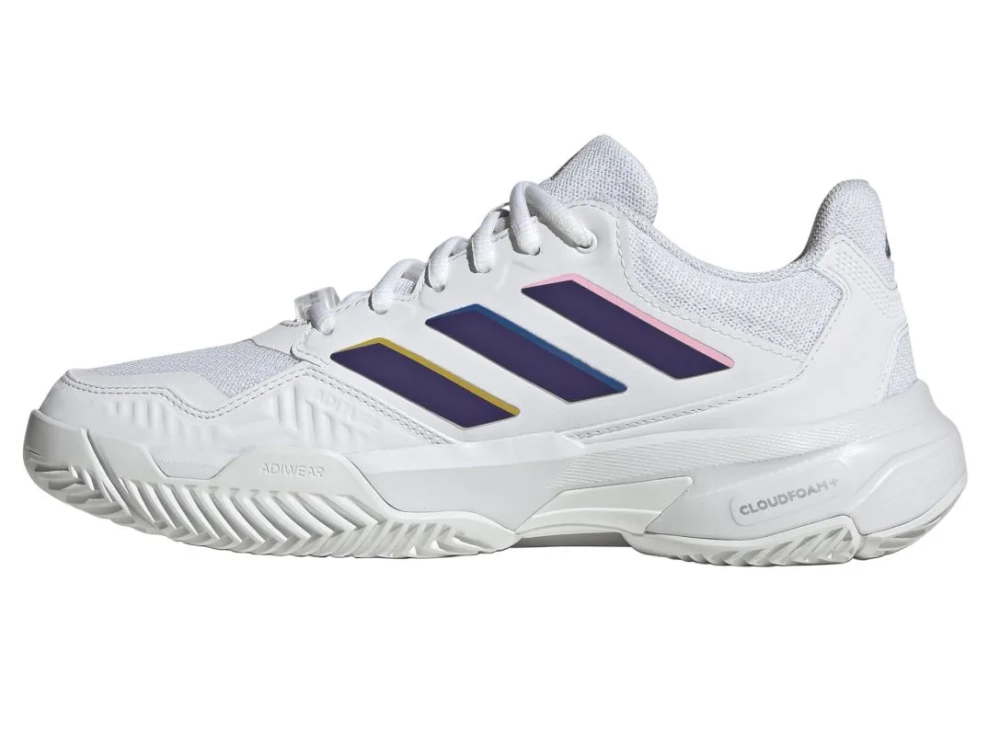 Женские теннисные кроссовки Adidas CourtJam Control 3 W - footwear white/core purple/footwear white