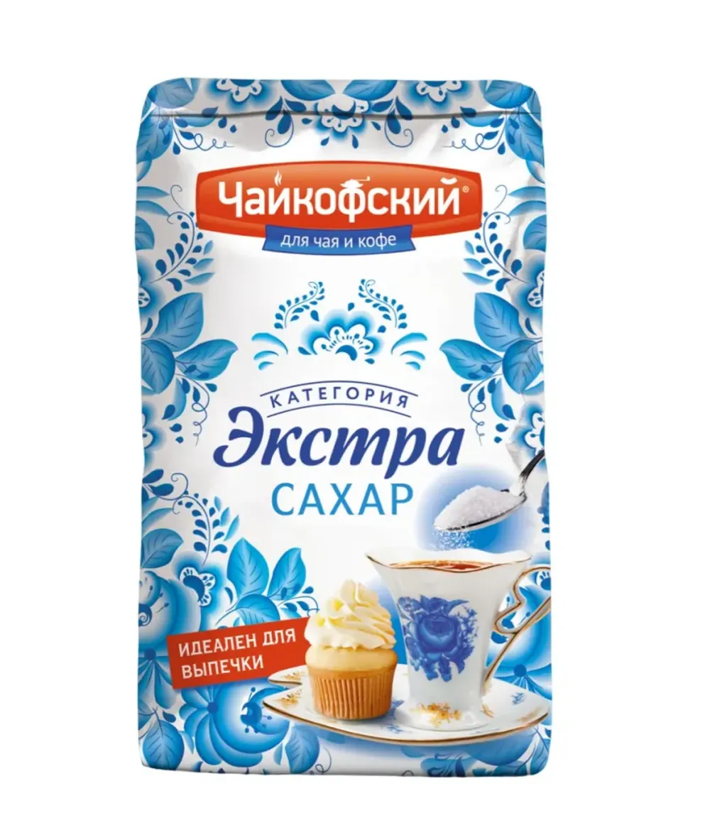 Сахар белый кристалл РУСАГРО Чайкофский 0,9кг