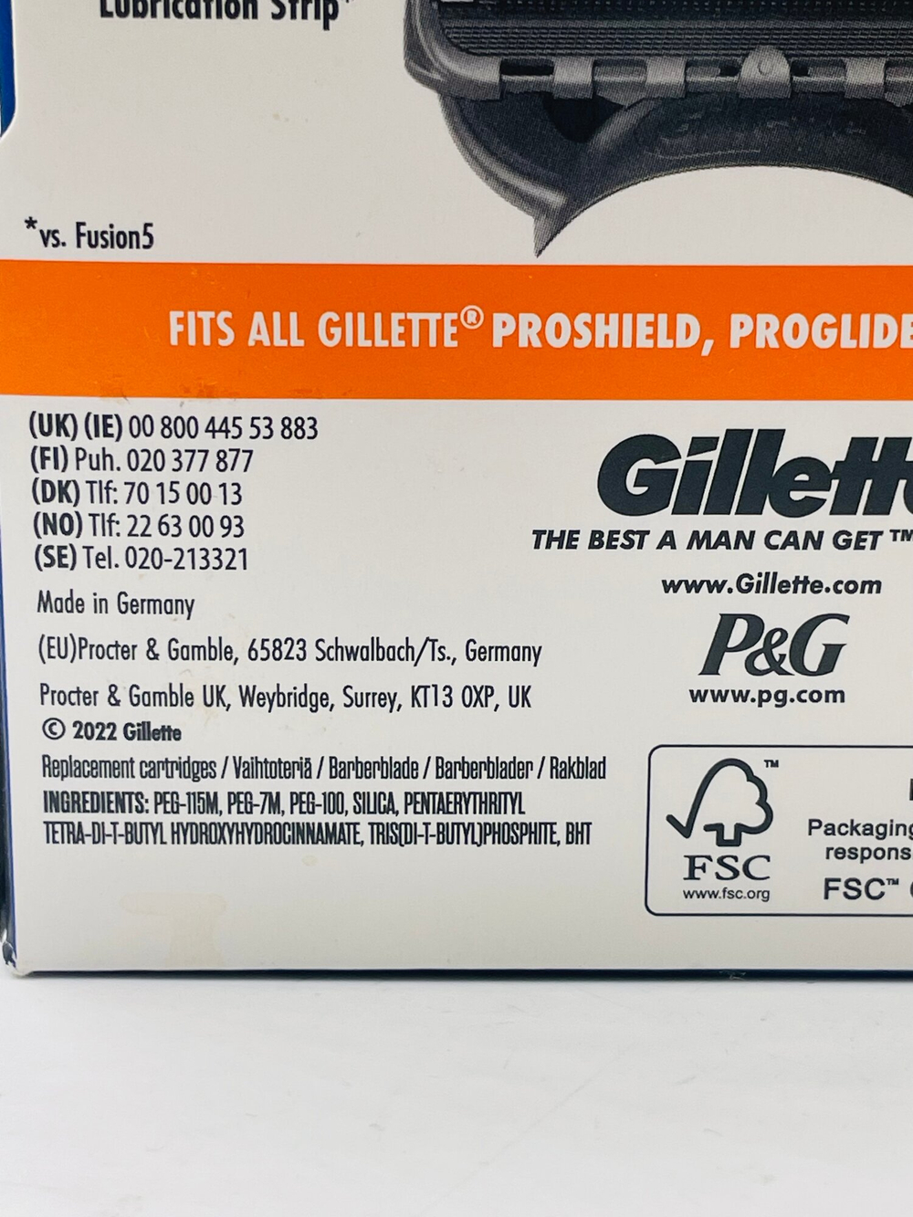 Gillette ProGlide Лезвия для бритвы сменные, в упаковке 4 шт. (Германия)
