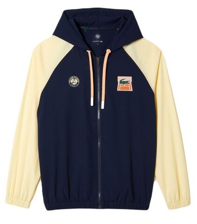Мужская теннисная кофта Lacoste SPORT Roland Garros Edition Zip Sweatshirt - navy blue/yellow