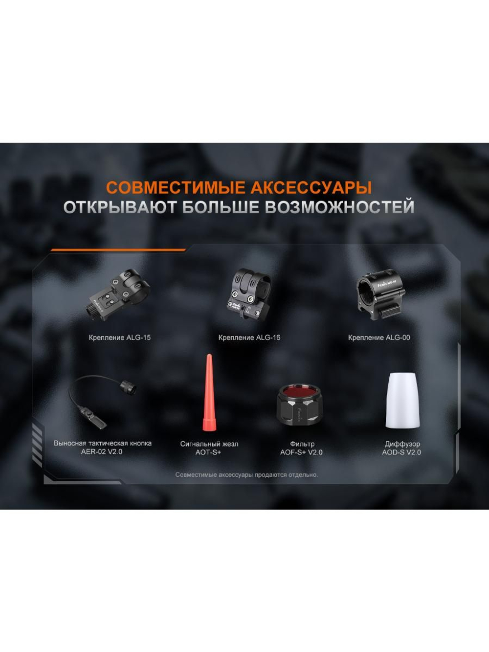 Фонарь Fenix тактический PD35R ACE + CL01 оранжевый