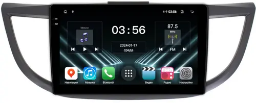 Магнитола для Honda CR-V 4 2012-2016 (большая рамка) - FarCar S280 монитор 10.36" IPS на Android 13, CarPlay