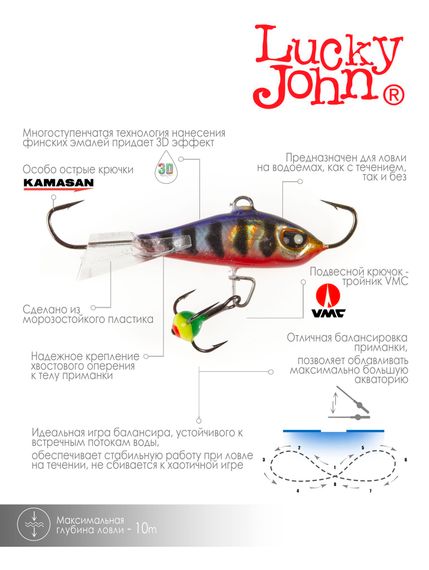 Балансир Lucky John BALTIC 5 с тр. 50мм/114 блистер