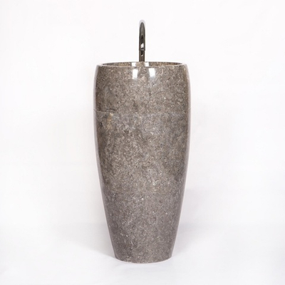 Раковина напольная из мрамора Round Midle Big Grey MN-01708 (45*45*90 см)