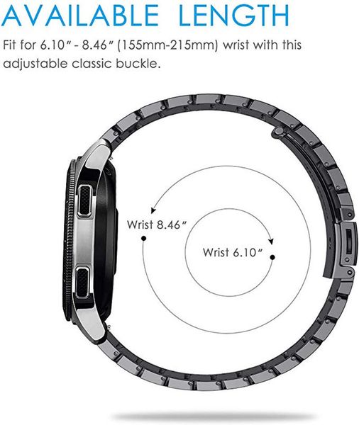 Блочный браслет Fohuas из нержавеющей стали для часов Samsung Galaxy Watch Active 2 (черный) 20мм