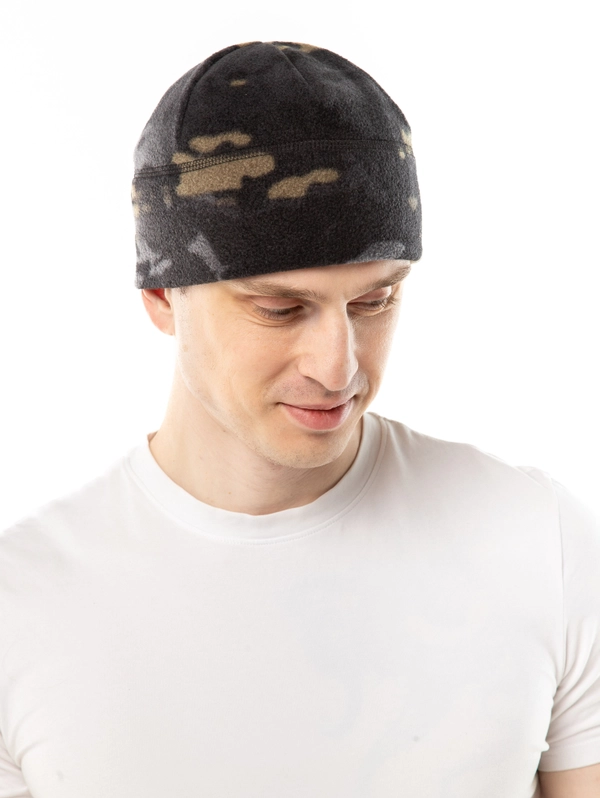 Шапка флисовая утепленная BLACK MULTICAM