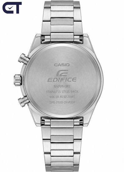 CASIO EFB-710D-2AVUDF EDIFICE мужские наручные часы — стальной хронограф с синим циферблатом и сапфировым стеклом