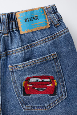 ZARA ДЖИНСОВЫЕ ШОРТЫ © DISNEY PIXAR, ВЫЦВЕТШИЙ СИНИЙ