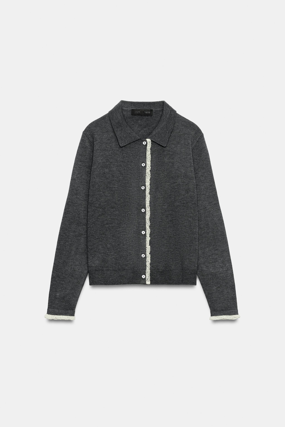 КАРДИГАН С КОНТРАСТНЫМ КРУЖЕВОМ — ZARA