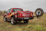 Бампер силовой задний Isuzu D-MAX (2012-2020) с квадратом под фаркоп, калиткой, фонарями, подсветкой номера стандарт