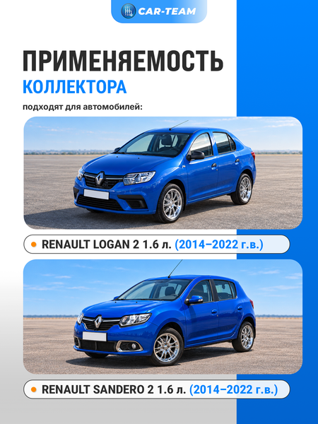 Вставка заменитель катализатора "Stinger" на Renault Logan 2, 8v 1.6L