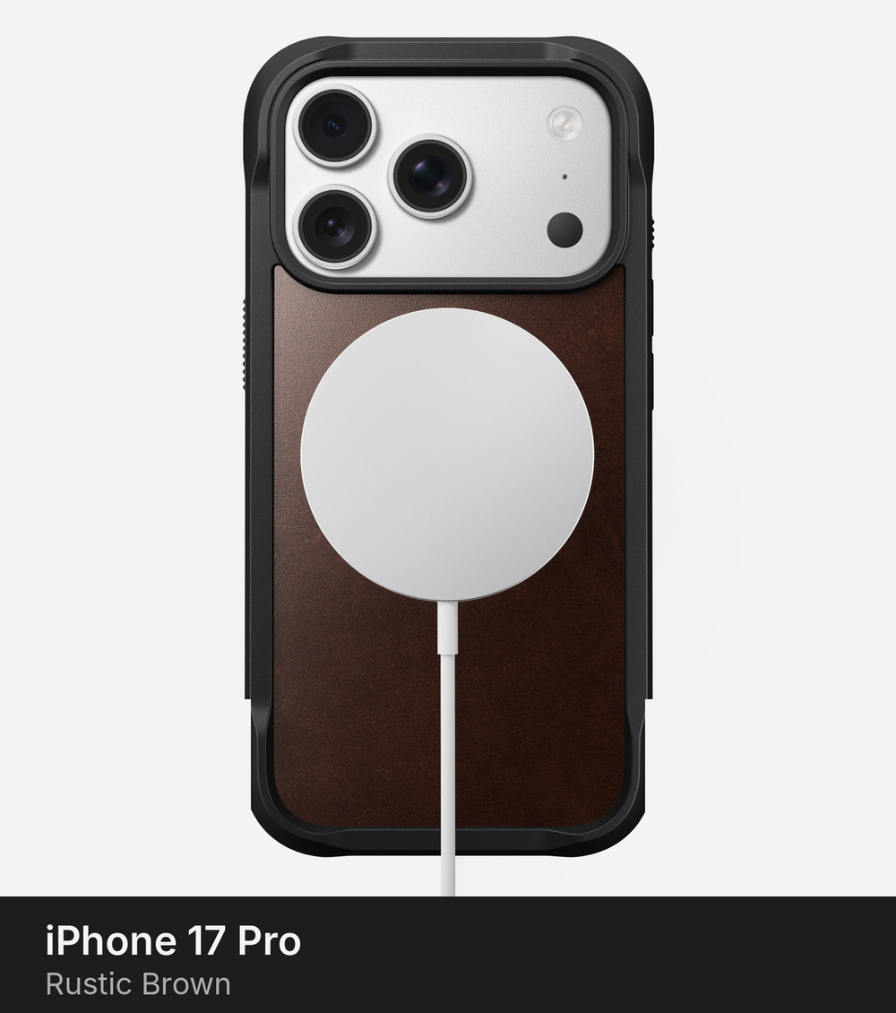 Чехол Nomad Rugged Leather Case Horween для iPhone 17 Pro Rustic Brown
