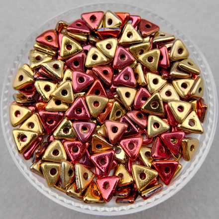 Бусины Tri-bead 4 мм, цвет Золотая лихорадка (Jet California Gold Rush)