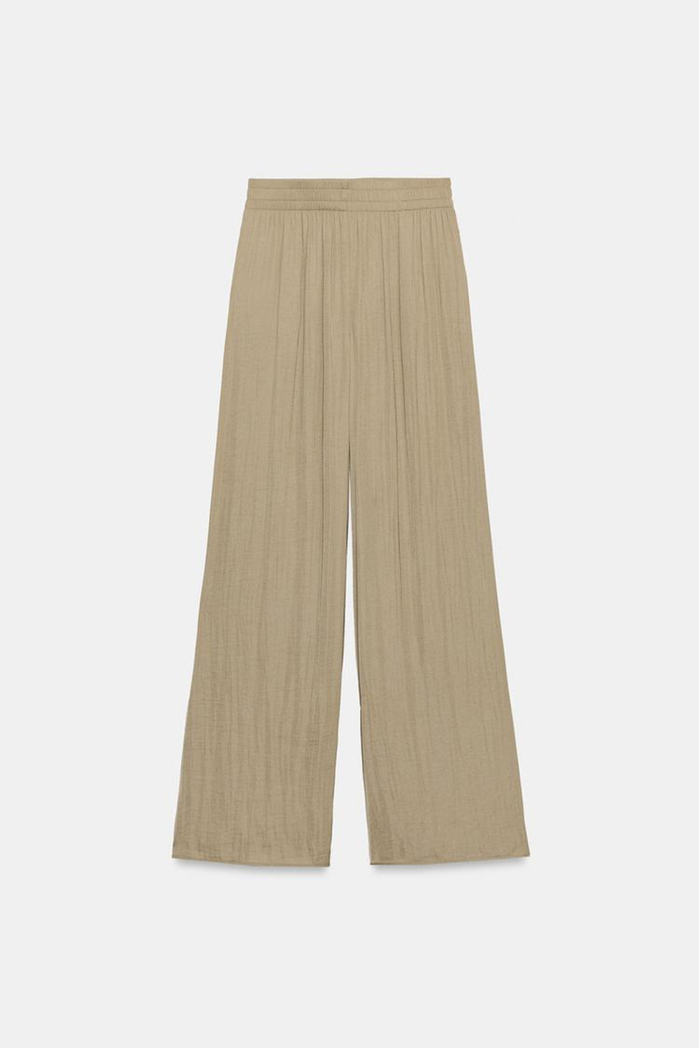 ZARA ШИРОКИЕ СТРУЯЩИЕСЯ БРЮКИ, СЕРО-КОРИЧНЕВЫЙ
