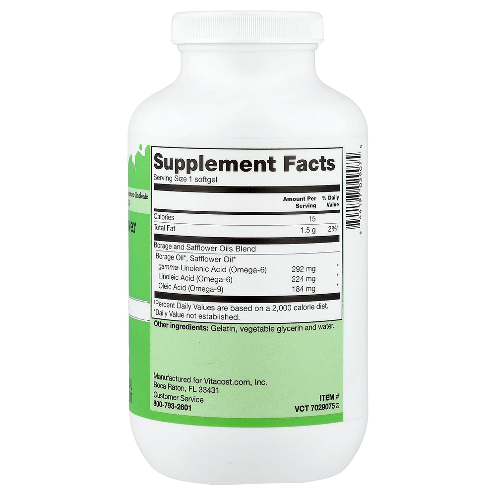Vitacost, Borage and Safflower Oils Blend, 240 Softgels