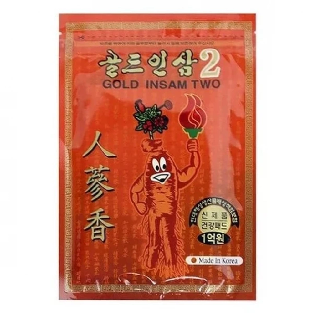 Korean Gold Insam Two 2 Пластырь согревающий с красным женьшенем, 1 упаковка (20 листов)