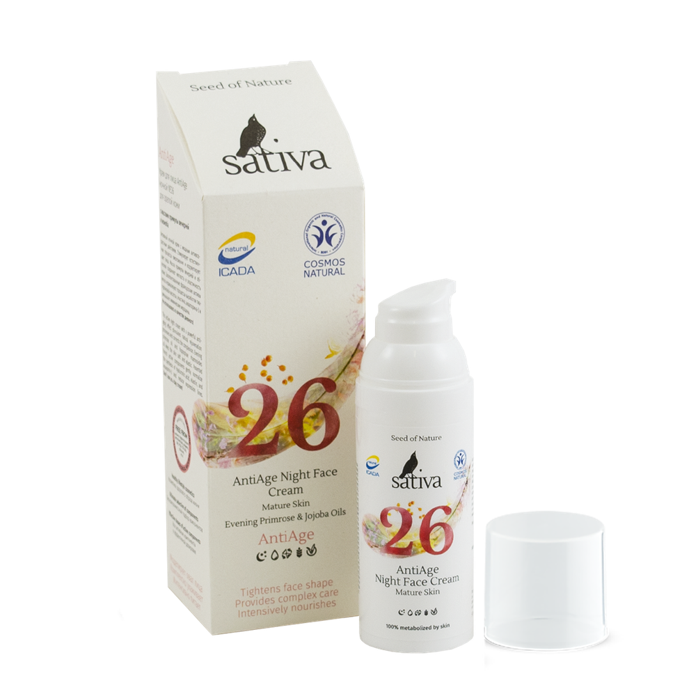 Крем для лица Sativa №26 Anti-Age ночной (50мл)