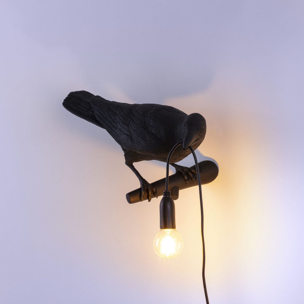 Настенный светильник Bird Looking Right Black