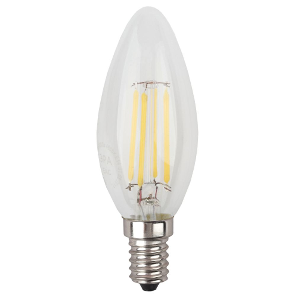 Лампа светодиодная ЭРА F-LED B35-11w-827-E14 11Вт филамент свеча теплый белый свет Е14 | Филаментные декоративные