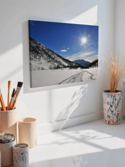 Картина на стену 40 X 50 Зимний горный пейзаж