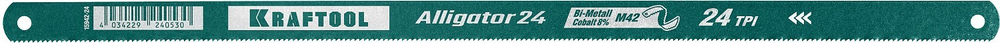 KRAFTOOL Alligator-24, 24 TPI, 300 мм, биметталическое гибкое полотно по металлу (15942-24-1)