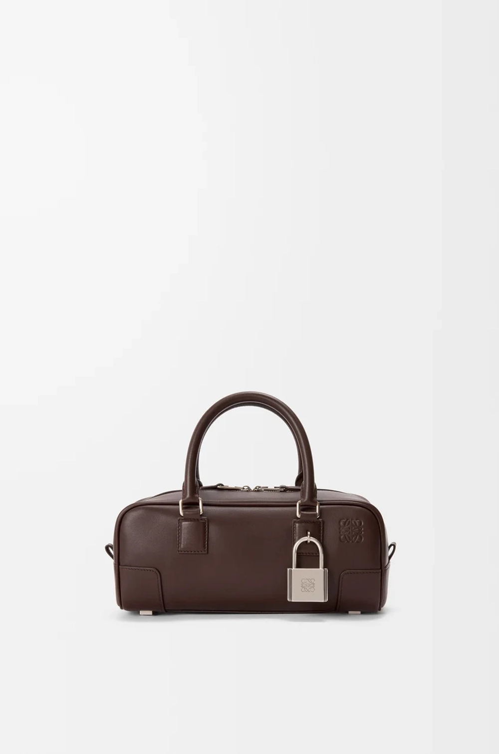 Loewe Укороченная сумка Amazona 23 из блестящей телячьей кожи, темно-каштановый