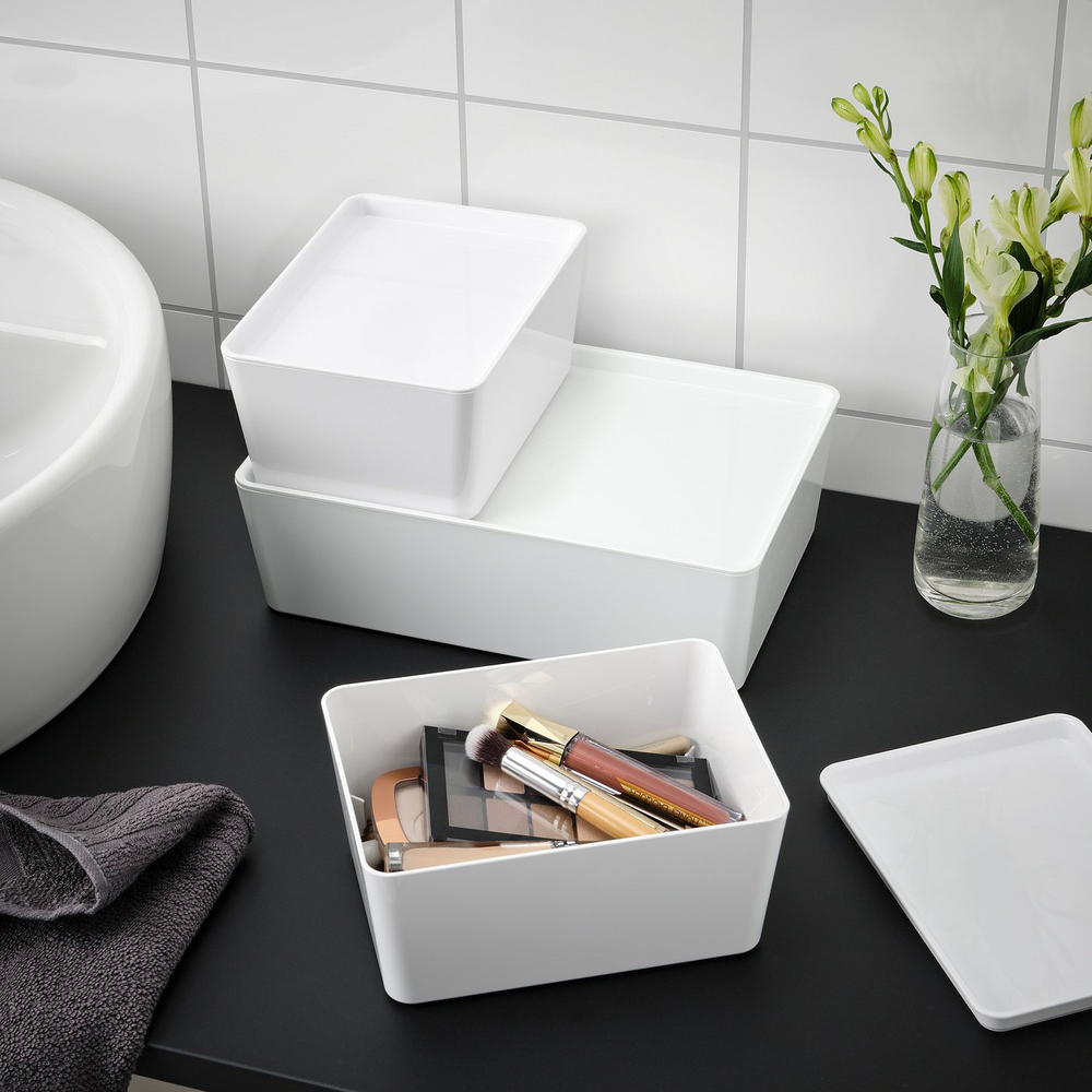 IKEA KUGGIS  (ИКЕА КУГГИС)  -  Контейнер для хранения - белый 13x18x8 см