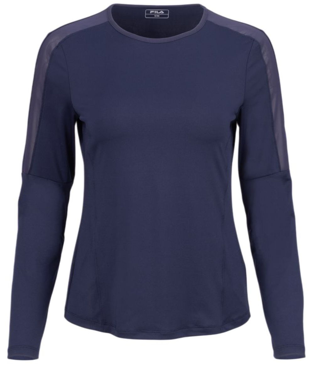 Женская теннисная футболка   Fila Corina Longsleeve - navy
