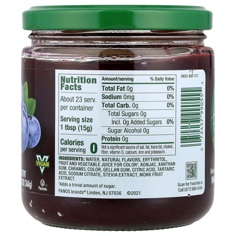 Walden Farms, Фруктовая паста со вкусом черники, 12 унций (340 г)