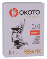 Набор из 4 презервативов OKOTO MegaMIX (Цвет: прозрачный)