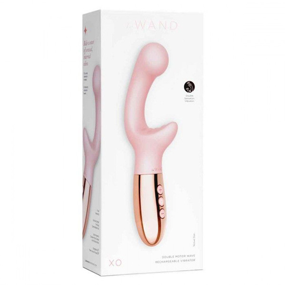 Розовый вибромассажер 19см с двумя моторами Le Wand XO Pink LW-039-RG