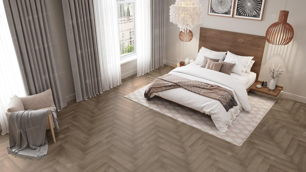 Каменно-полимерная плитка Alpine Floor Паркет лайт (Parquet Light) Дуб насыщенный ЭКО 13-7
