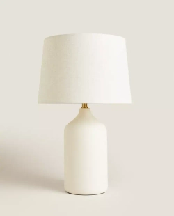 ZARA HOME НАСТОЛЬНАЯ ЛАМПА С КЕРАМИЧЕСКИМ ОСНОВАНИЕМ, БЕЛЫЙ