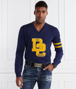 Хлопковый свитер college shetland pullover Dsquared2 - темно-синий(S71HA1217 S18366)