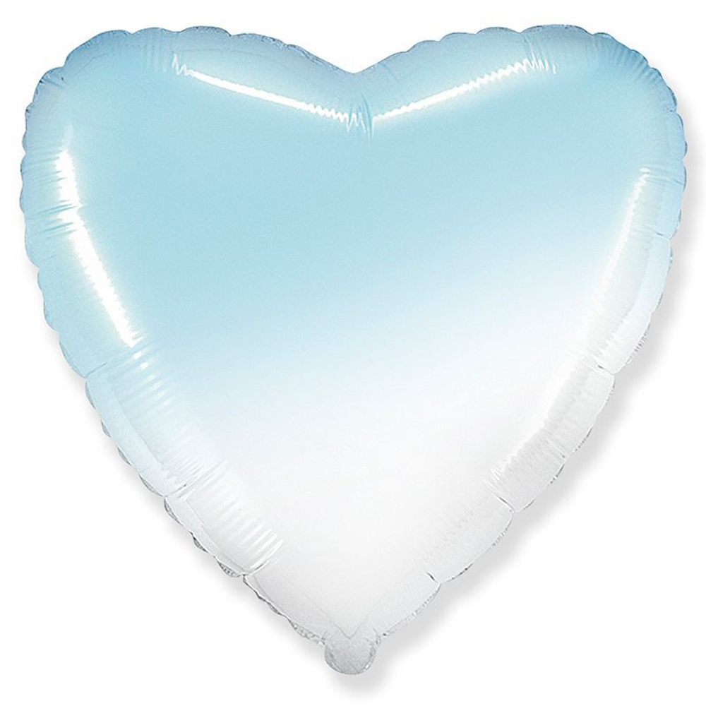 Сердце 18" Бело-голубой градиент / White-Blue gradient Fm