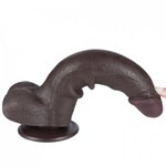 Реалистичный фаллоимитатор Lovetoy Sliding Skin (20×4 см) с двойной плотностью, черный