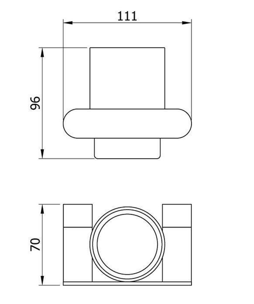 Стаканчик для зубных щеток стекло/нерж. сталь VERONA 16881.S матовый