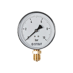 Манометр радиальный STOUT - 1/2" (D100 мм, шкала 0-10 бар)