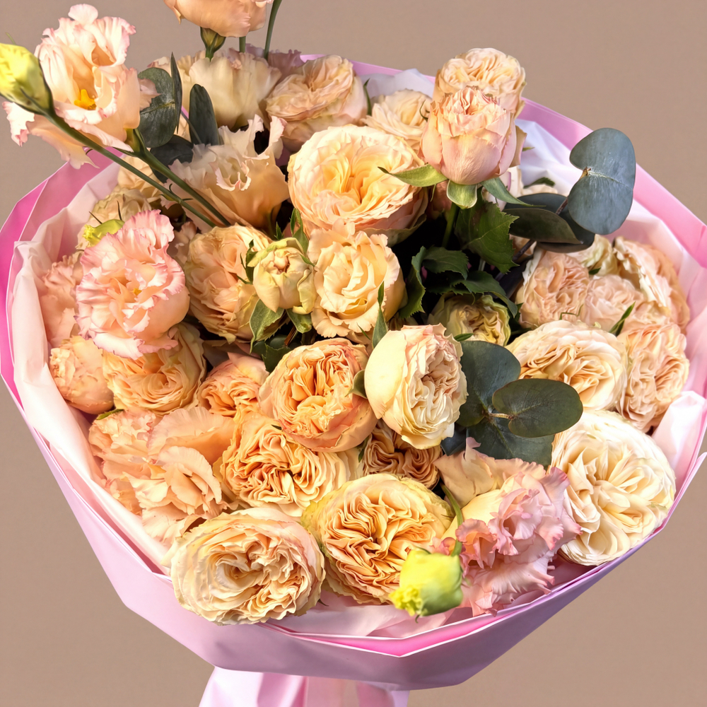 Пионовидные розы в розовом Peach Sorbet Premium
